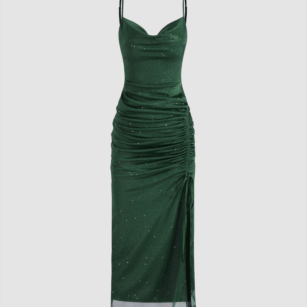 SHEIN Green Bodycon Dress Sweetheart Spaghetti Strap